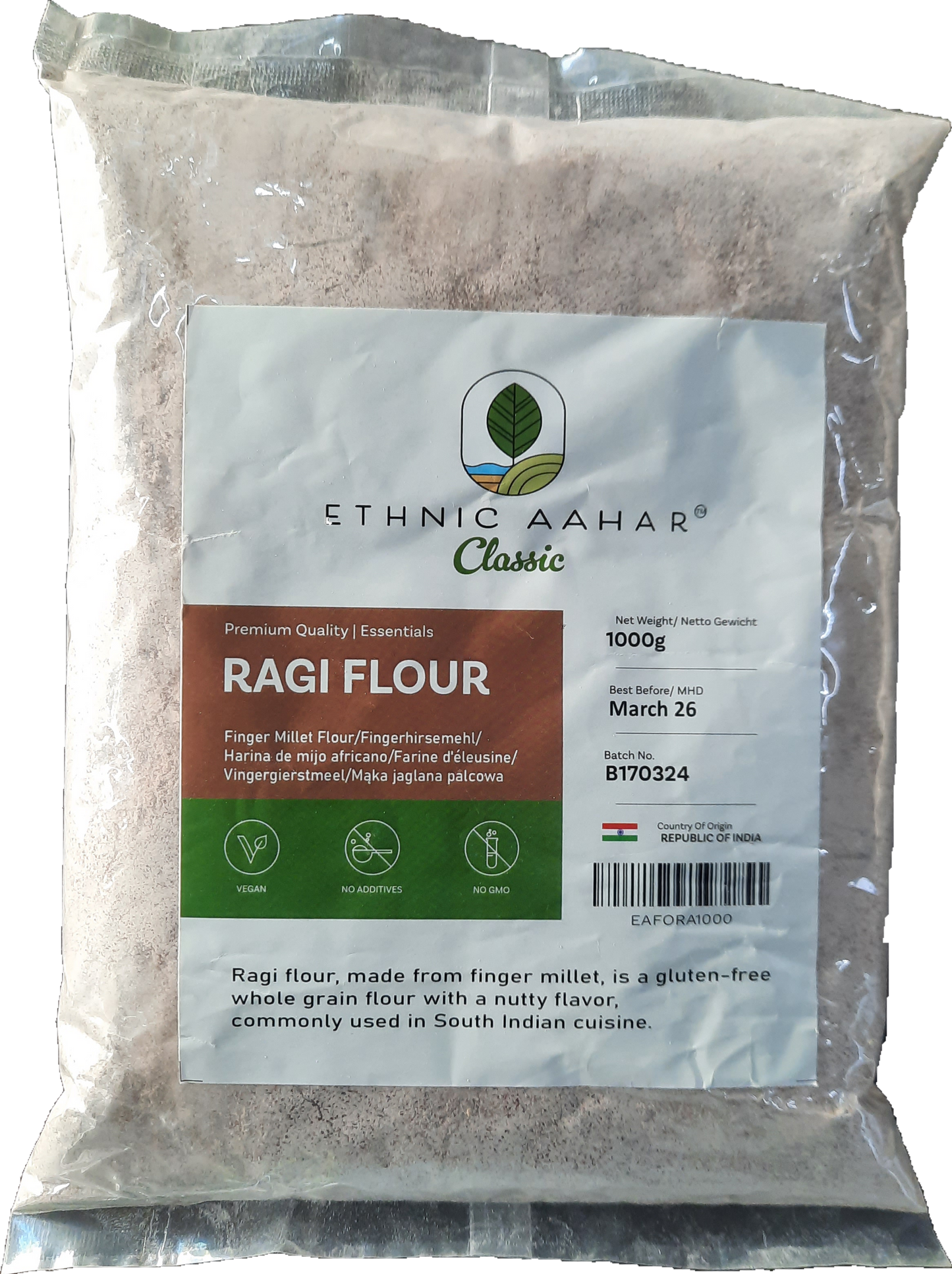 Ethnic Aahar Ragi Flour 1kg