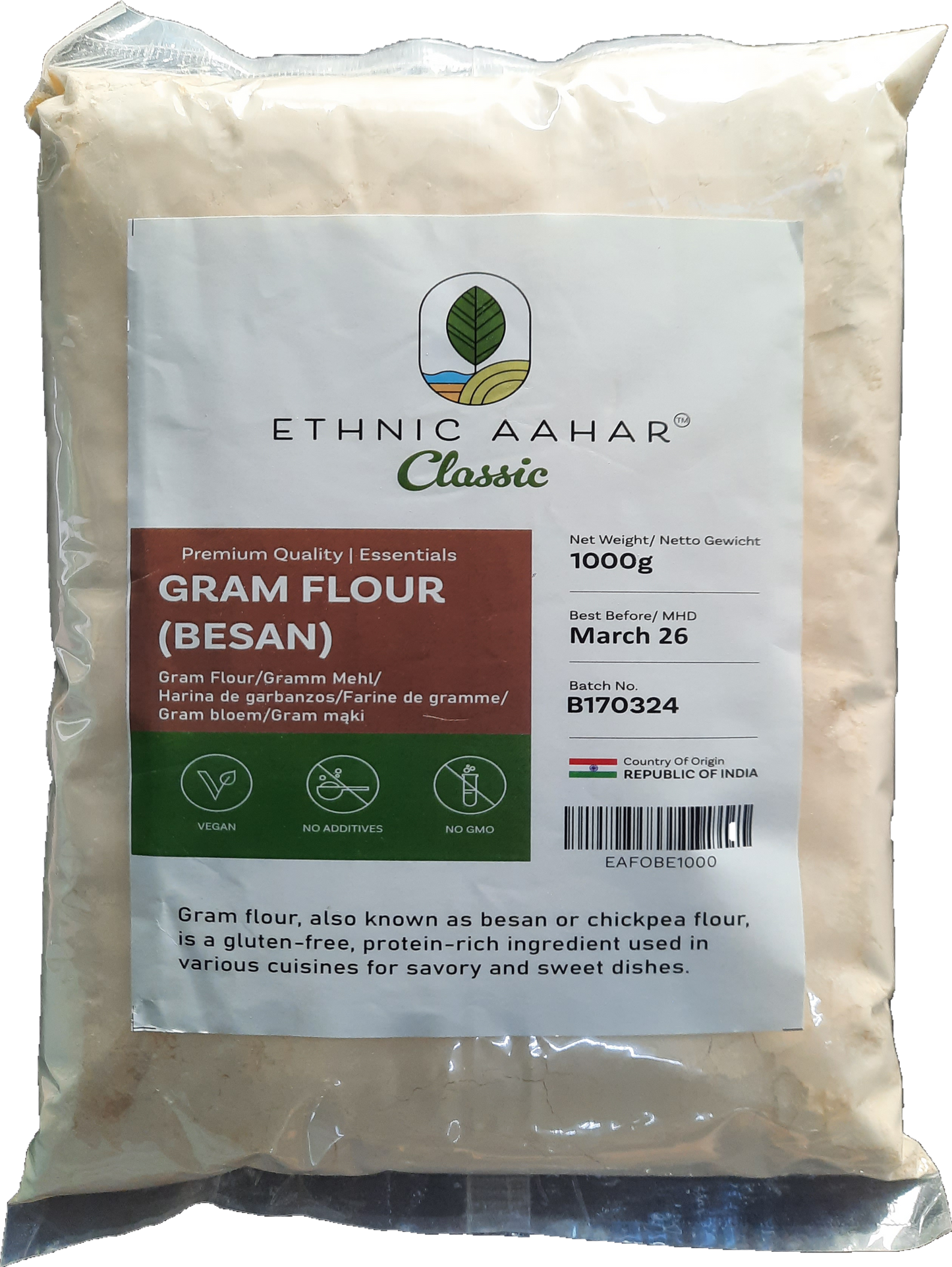 Ethnic Aahar Gram Flour (Besan) 1kg