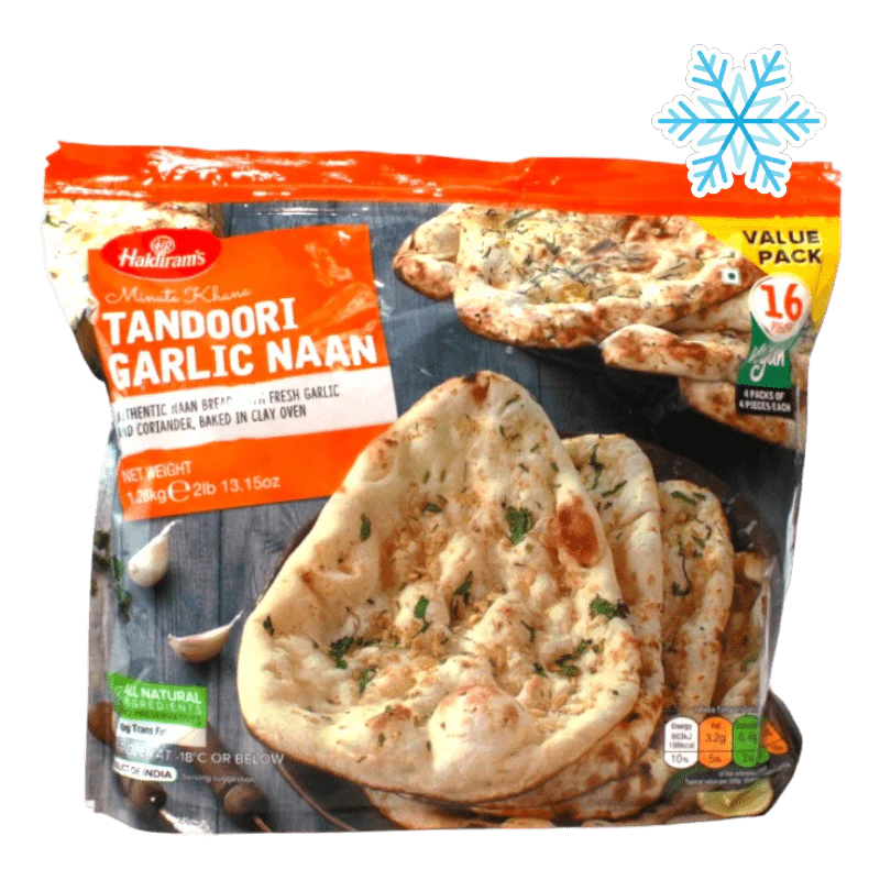 Frozen Haldiram's Tandoori Garlic Naan(Vegan) 1.28kg - Only Berlin Same Day Delivery