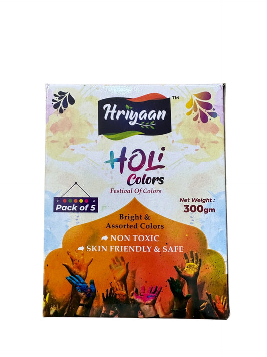 Hriyaan Holi Colours 300gm(Pack of 5 - 60gm each)