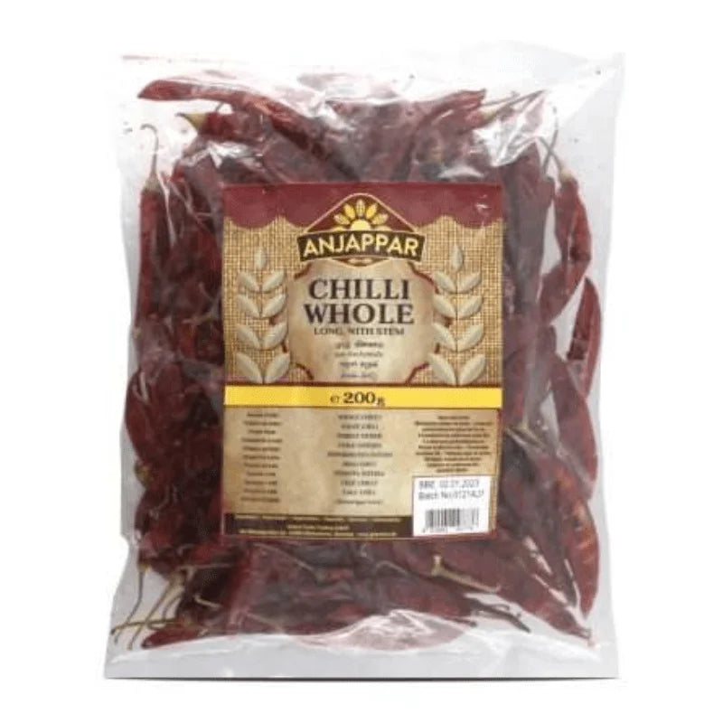 Anjappar Dried Chilli Whole 200gm