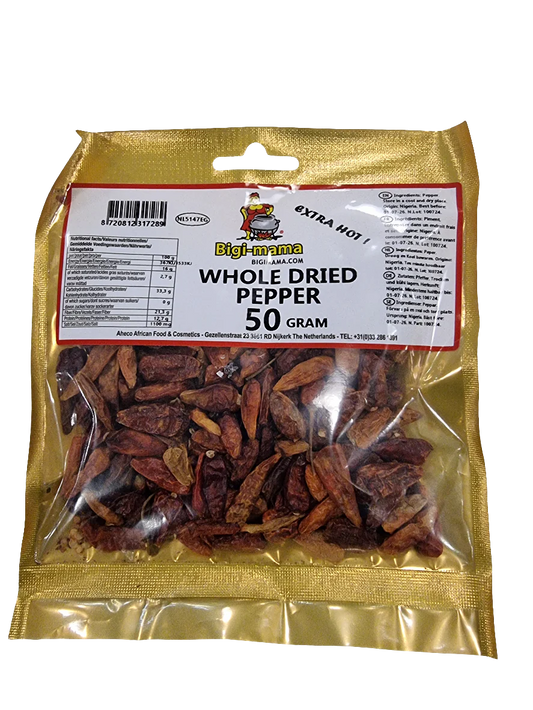 Bigi Mama Hot Pepper Whole 50gm