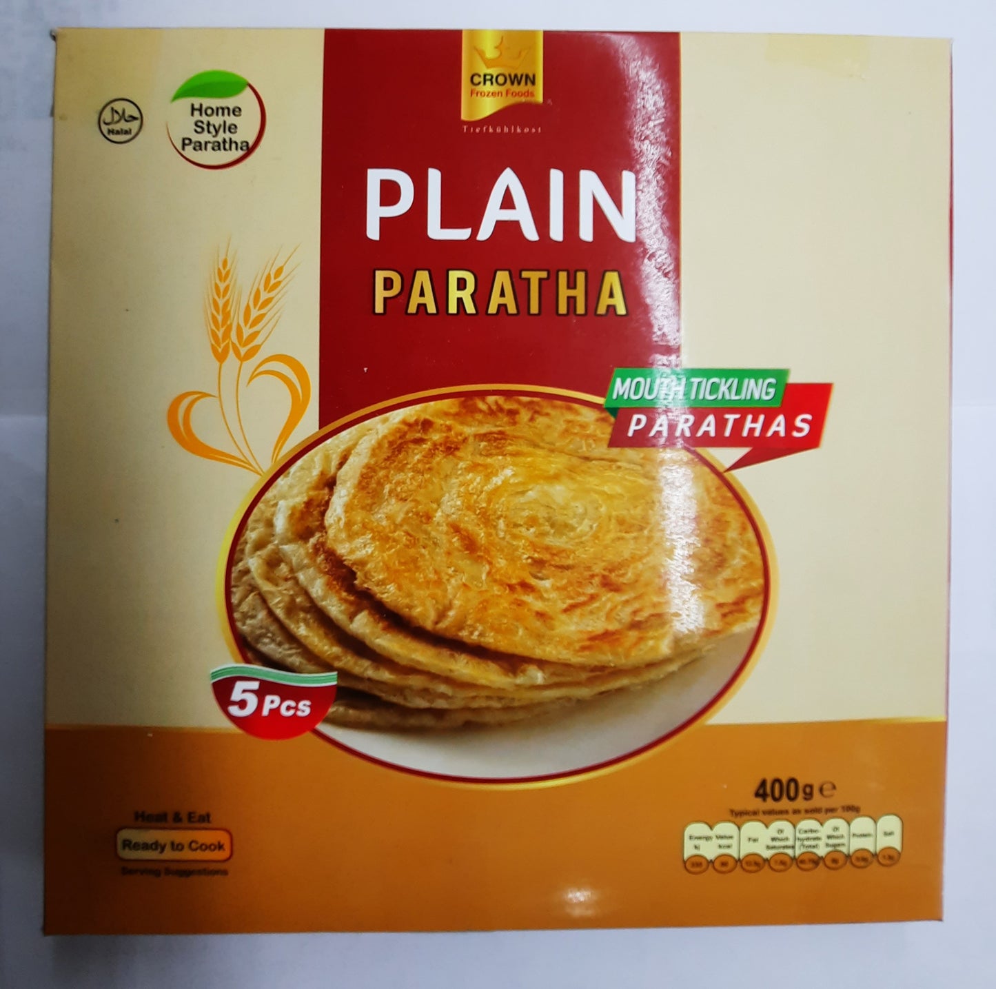 Frozen Crown Plain Paratha 5Pcs 400gm- Only Berlin Same Day Delivery