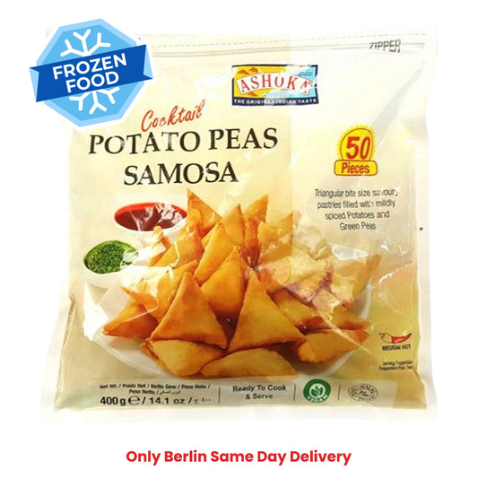 Frozen Ashoka Peas Potato Cocktail Samosa (50 Pcs) 400gm - Only Berlin Same Day Delivery